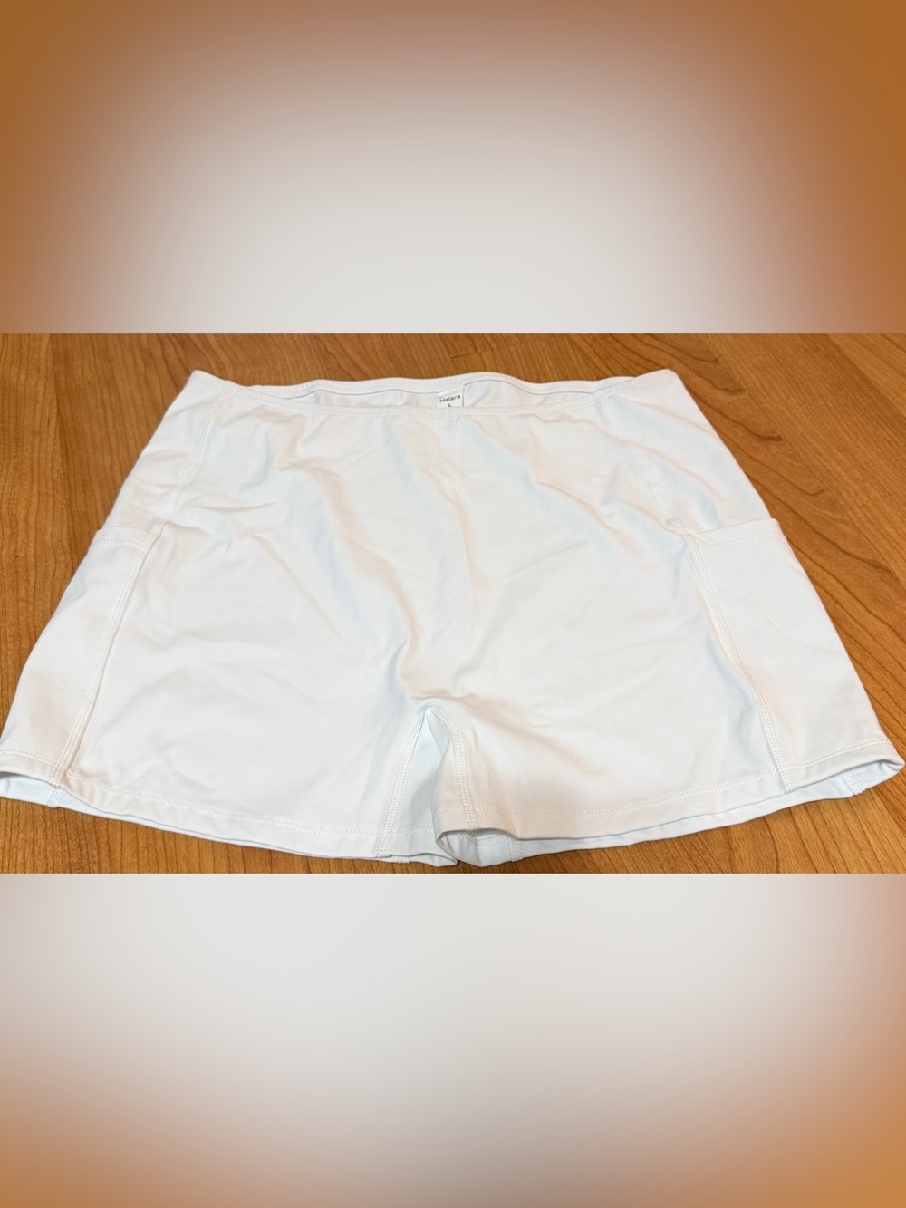 Halara Womens White Athletic Shorts Stretch Pockets Elastic Waist 3in Regular L